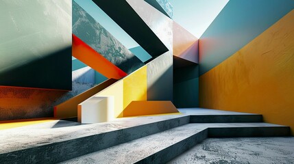 A photo of geometric shapes decor