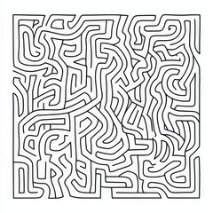 Square Black and White Maze Pattern