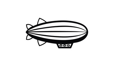 Airship dirigible blimp silhouette, airship dirigible, blimp, transport detailed simple style logo icon vector illustration isolated 