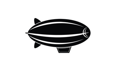 Airship dirigible blimp silhouette, airship dirigible, blimp, transport detailed simple style logo icon vector illustration isolated 