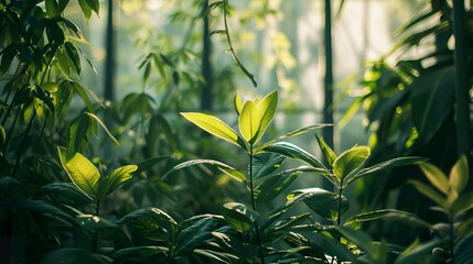 A photo of greenhouse plants