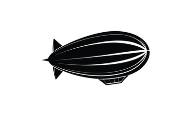 Airship dirigible blimp silhouette, airship dirigible, blimp, transport detailed simple style logo icon vector illustration isolated 