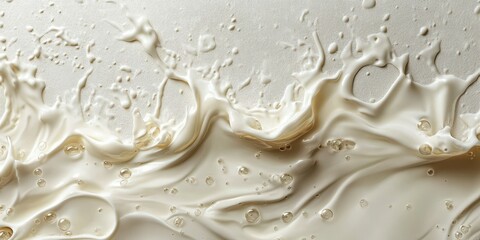 Fluid white substance splashing against a surface showcasing texture and movement