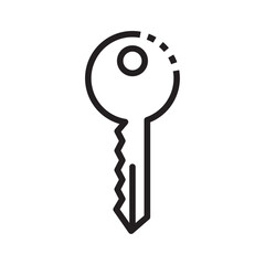 Minimalist Key Icon for Security and Access