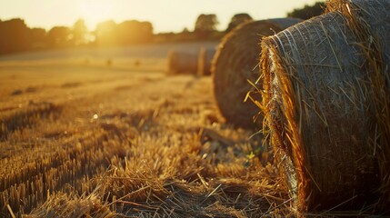 A photo of hay bales