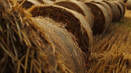A photo of hay bales