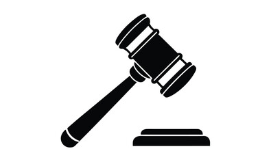 Gavel vector logo icon silhouette, Gavel vector silhouette illustration logo 