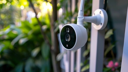 A photo of home security cameras