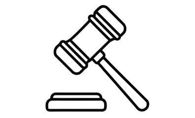 Gavel vector logo icon silhouette, Gavel vector silhouette illustration logo 