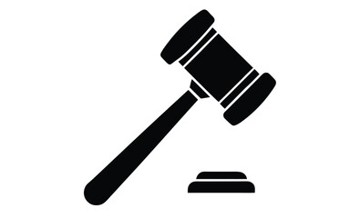 Gavel vector logo icon silhouette, Gavel vector silhouette illustration logo 