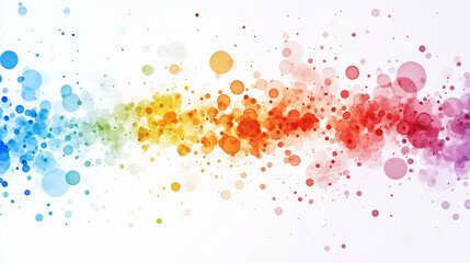 A vibrant array of colorful circles scattered across a white background creating a bokeh effect design
