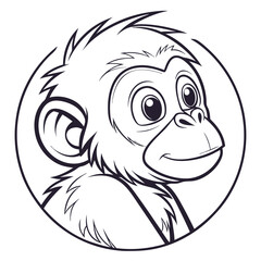 Obraz premium Cute monkey illustration with a playful expression 