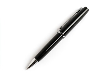 Elegant Black Pen Close-up on White Background for Professional Use