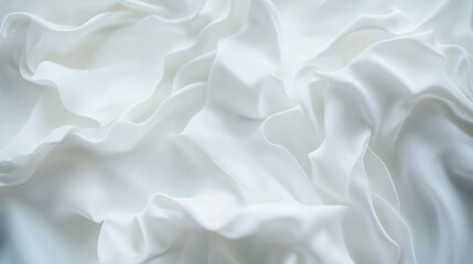 Obraz premium A softly draped white fabric with gentle folds creating a smooth and elegant textured background