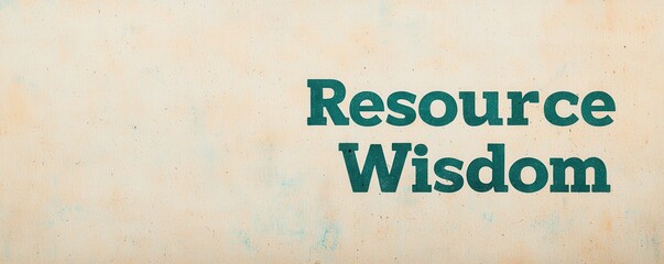 Global recycling day with sustainability and resources idea. Resource wisdom text on a textured background.