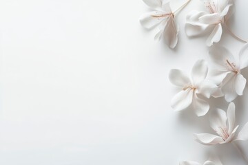 Arrangement of White Delicate Flowers on a Clean Bright Background