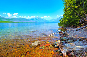 Clear Lake With a Mountains in the Distance