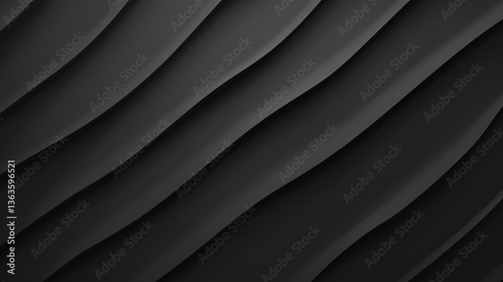Poster a close up of dark gray smooth wavy lines creating an abstract and modern background pattern design