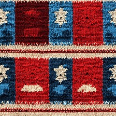 seamless Elegant red white and blue rug featuring striped pattern perfect for home decor and adding a patriotic touch to interiors