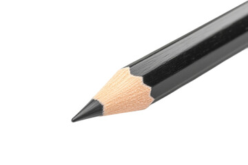 Close-up of a black graphite pencil tip, cut out