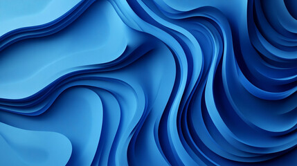 Fototapeta premium A blue abstract background with wavy lines and gradient shades of blue creating a flowy effect