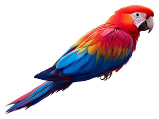 Fototapeta premium Colorful parrot displaying vibrant feathers in nature setting isolated on transparent background