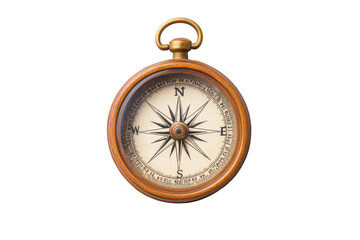 Vintage brass compass with nautical design and cardinal directions, cut out © eclipse