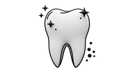 Isolated Sparkling Clean Tooth for Dental Hygiene