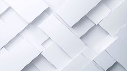 Abstract white background featuring overlapping rectangular shapes creating a geometric pattern
