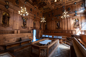 
The anatomical theatre, 1595 building for the school of medicine of the University of Bologna.