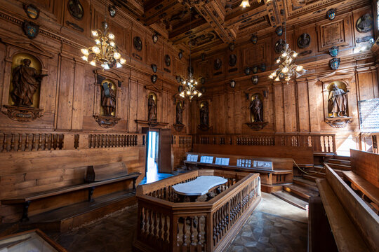 
The anatomical theatre, 1595 building for the school of medicine of the University of Bologna.