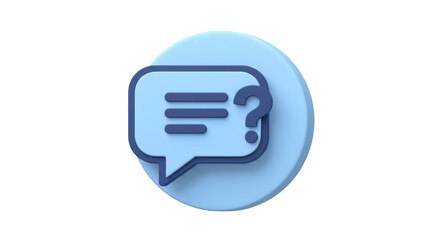 Isolated Speech Bubble with Lines and Question Mark