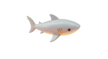 Isolated White Shark Animal
