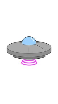 UFO Spaceship UAP starship flying saucer animation loop motion design white background green screen chroma key 3in1 
