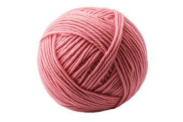 Pink ball of yarn isolated on white background, cut out