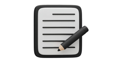 Isolated Note Pad with a Pencil