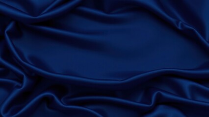 Obraz premium Navy blue elegant abstract background. Silk satin fabric with nice folds. Beautiful dark blue background with wavy lines. Copy space.