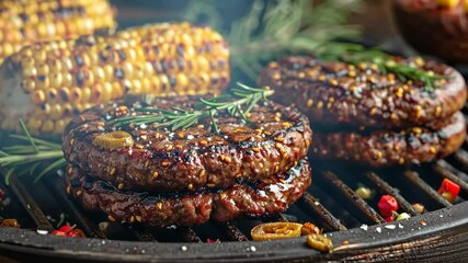 Labor Day BBQ setup with grilled corn and burgers, September 4th