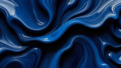 A dense and fluid deep blue ink texture, with thick swirling patterns and a glossy, mysterious appeal.