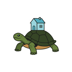 Turtle carrying a house