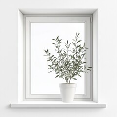 Fototapeta premium contour-cut sticker Windowsill aesthetic quality of the beautiful, 3d rendering, design sticker, vector art sticker, high resolution, detailed, on white background generated AI