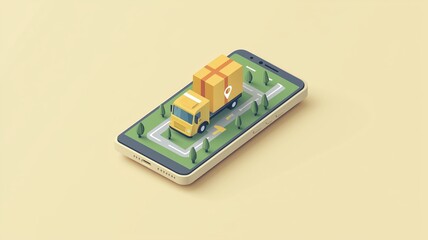 Real-time tracking app interface on a smartphone, showing a package moving from pickup to delivery.