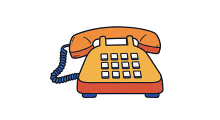 Isolated Retro Telephone: Vintage Communication Device