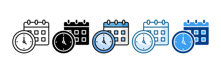 Deadline Icon Set Multiple Style Collection