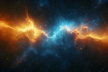 Obraz premium Vibrant space nebula with contrasting colors