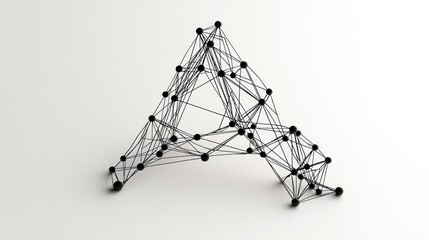 Abstract 3D letter A network structure; white background; connection concept; website design