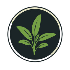 Green Sage Plant in a Circle Logo