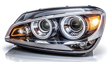 Car Headlight Assembly Closeup