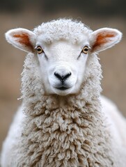 Obraz premium Portrait of a Fluffy Sheep