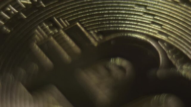 Bitcoin Slow Extreme Macro Slider Shot Cryptocurrency Cinematic